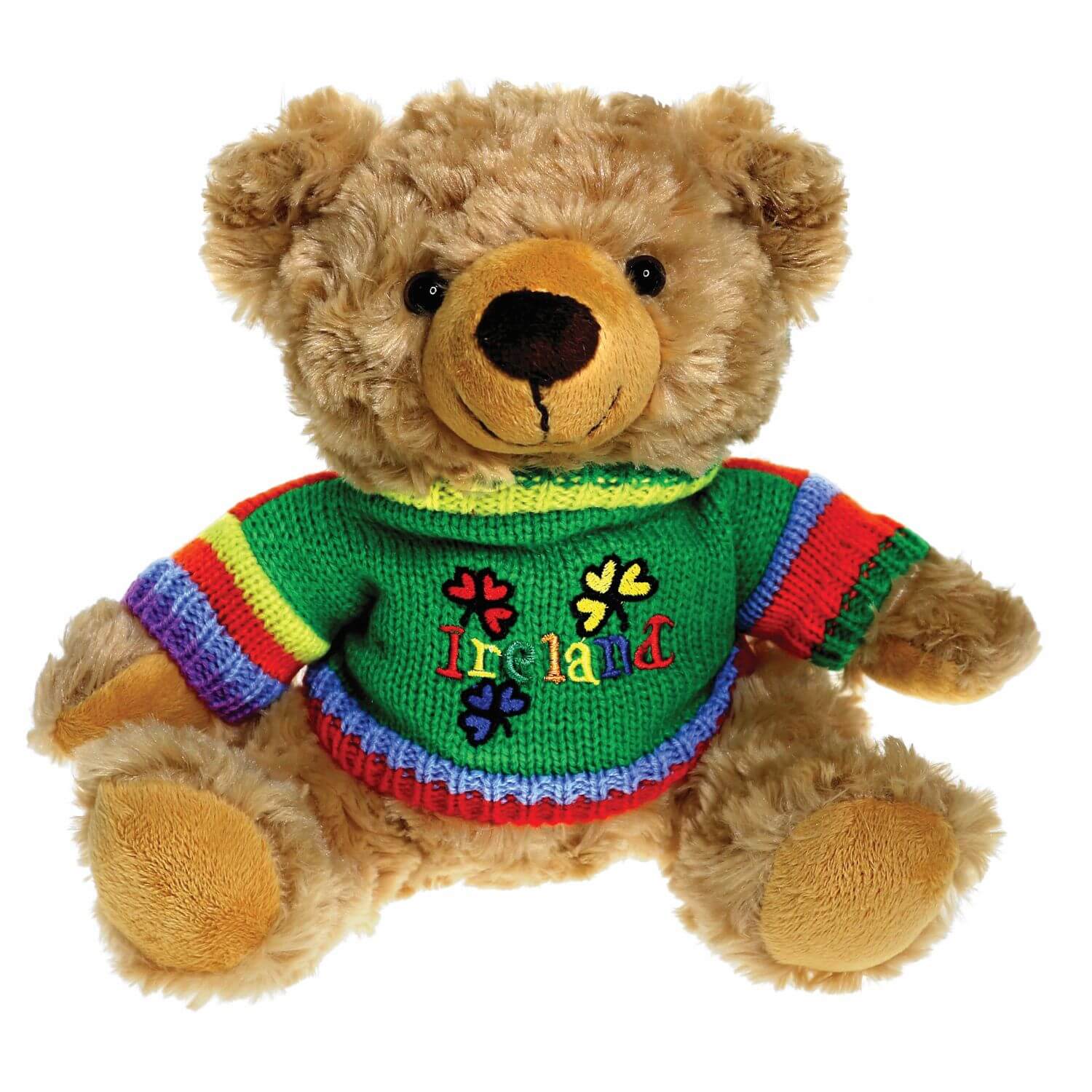 Image of Irish Teddy Bear with Colorful Shamrocks