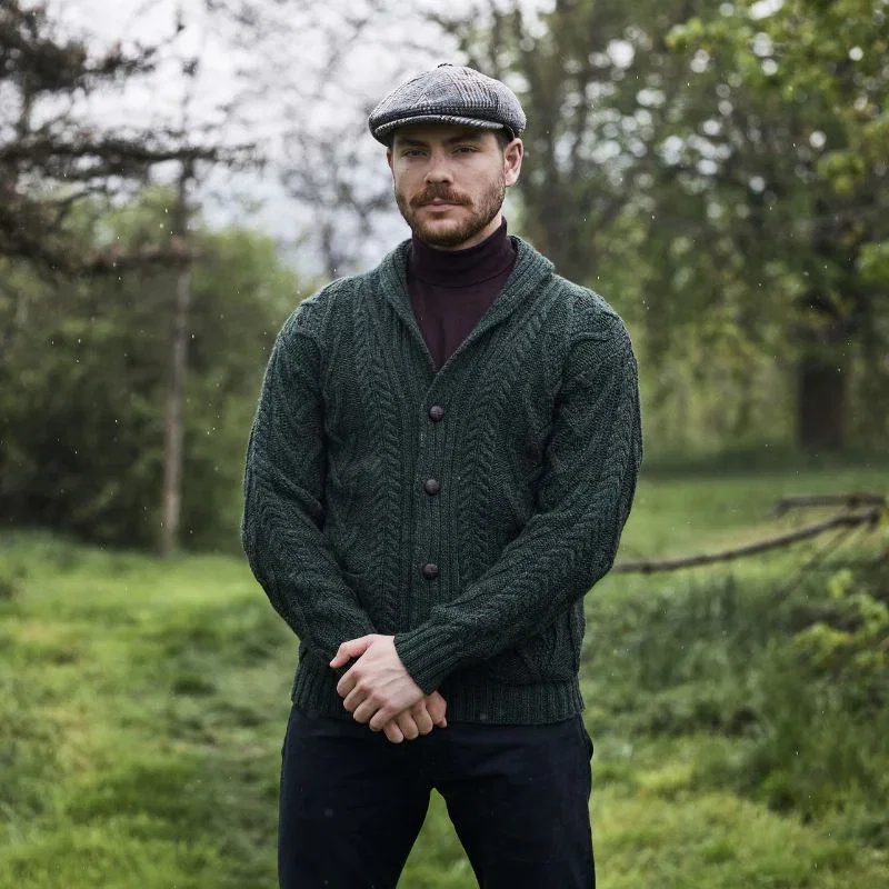 Image of Men's Merino Wool Shawl Collar Cardigan