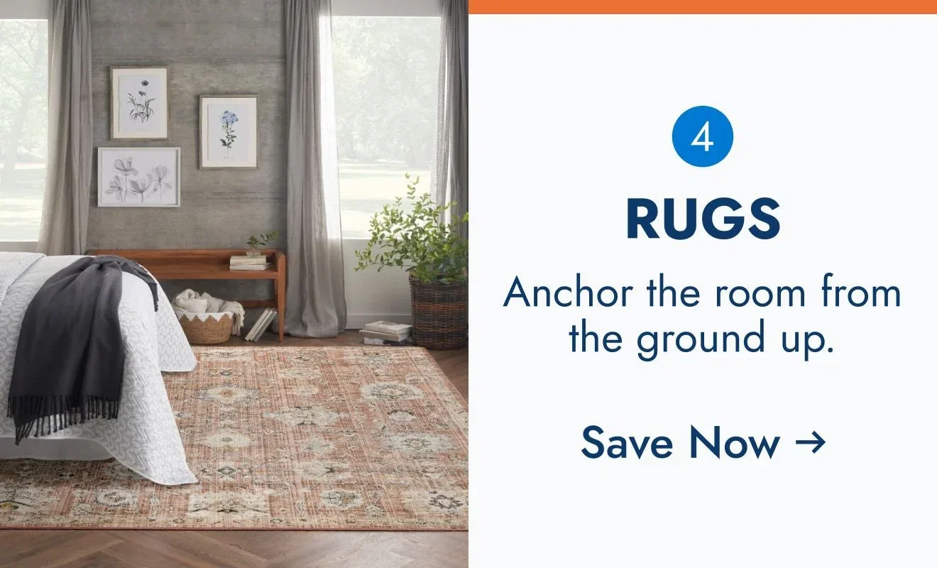 Rugs - Anchor the room from the ground up