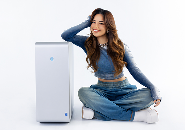 Valkyrae with Alienware Desktop