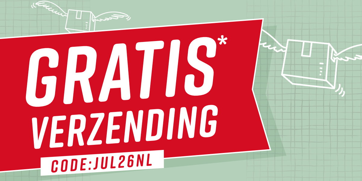 Tekst in de afbeelding: 'GRATIS VERZENDING'. 