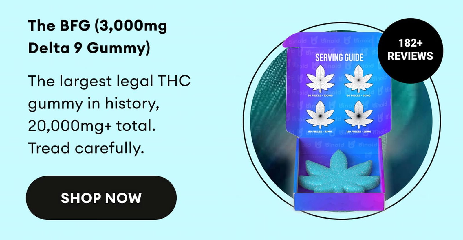 The BFG (3,000mg Delta 9 Gummy) | The largest legal THC gummy in history, 20,000mg+ total. Tread carefully. | 182+ Reviews | Shop Now