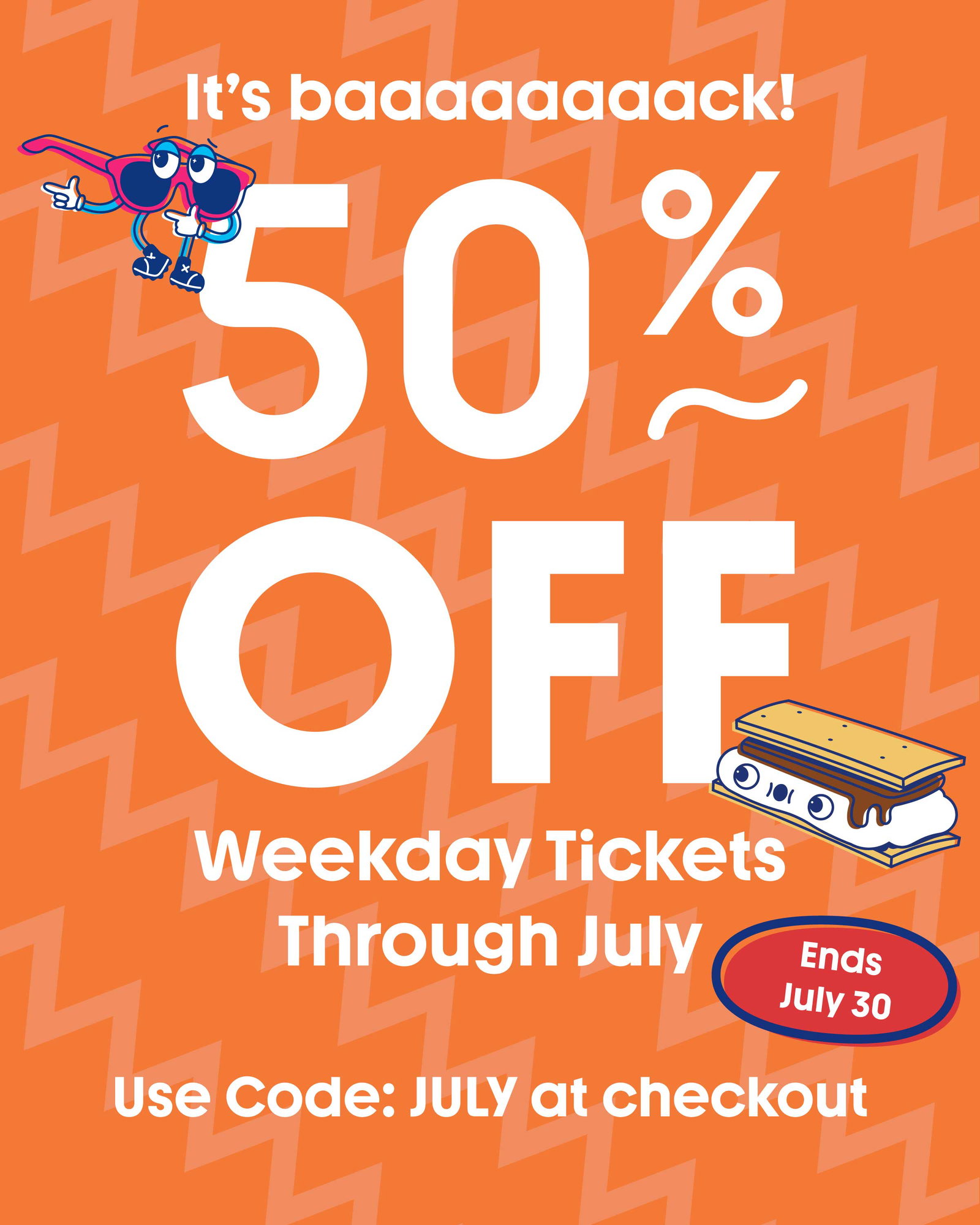 The best deal of the summer: 50% off weekday tickets