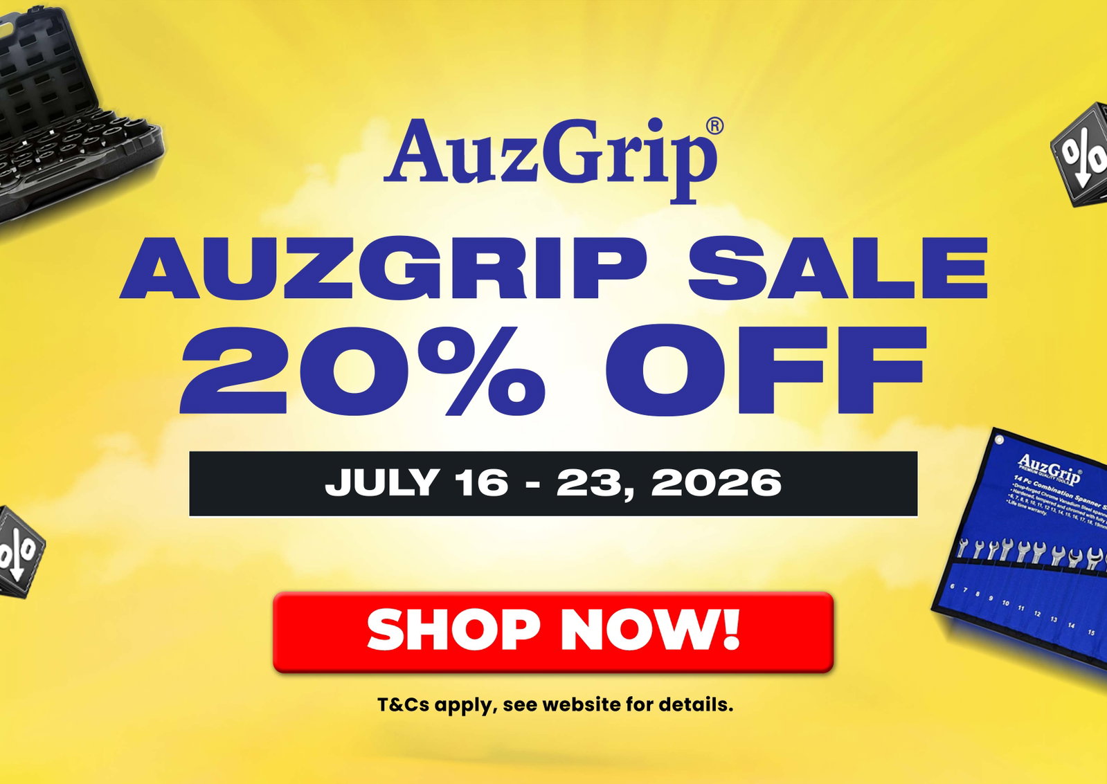 AuzGrip 20% OFF Hero EDM