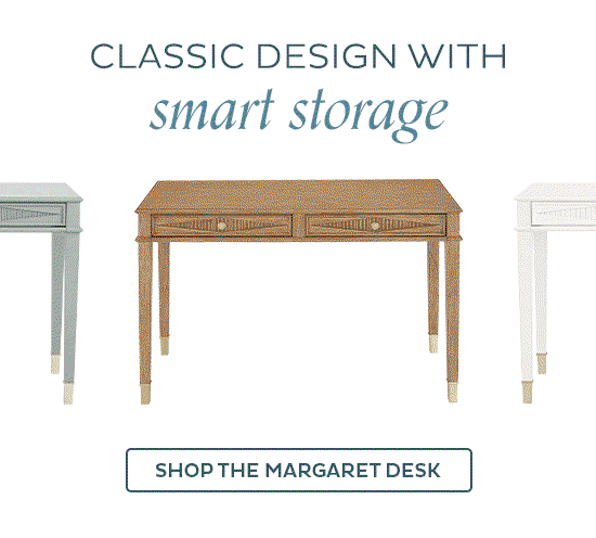 Classic design with smart storage - Shop the margaret desk