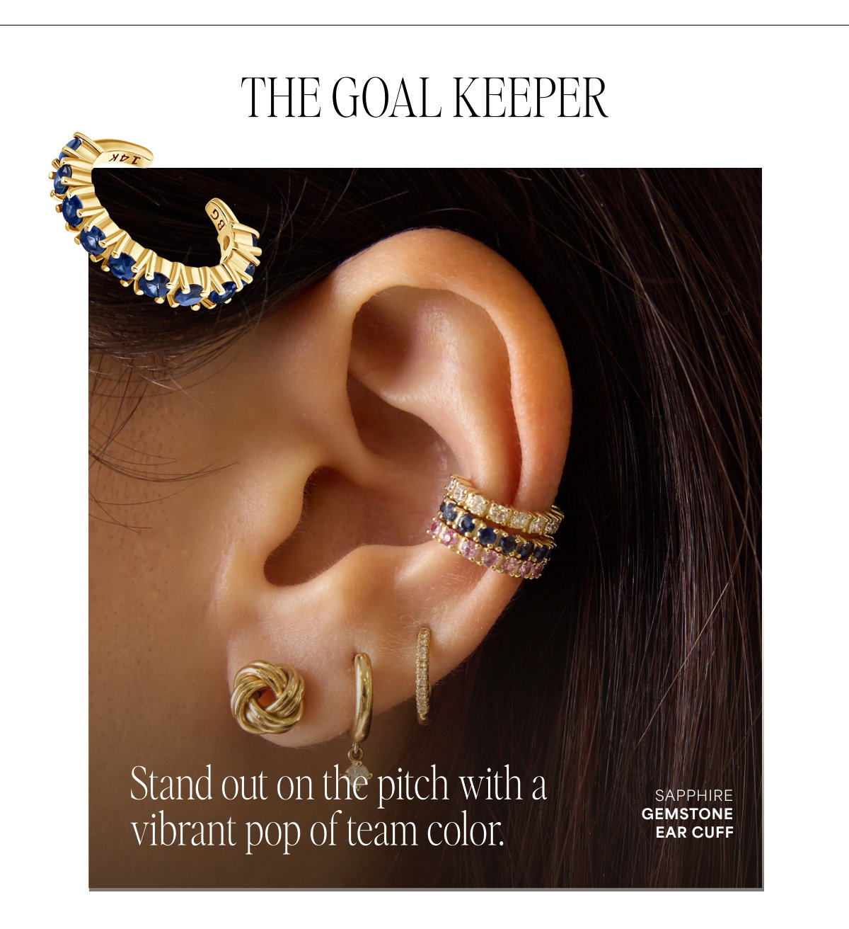Sapphire Gemstone Ear Cuff