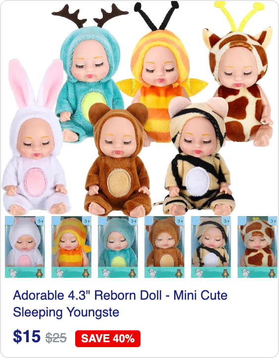 Adorable 4.3" Reborn Doll - Mini Cute Sleeping Youngsters Series