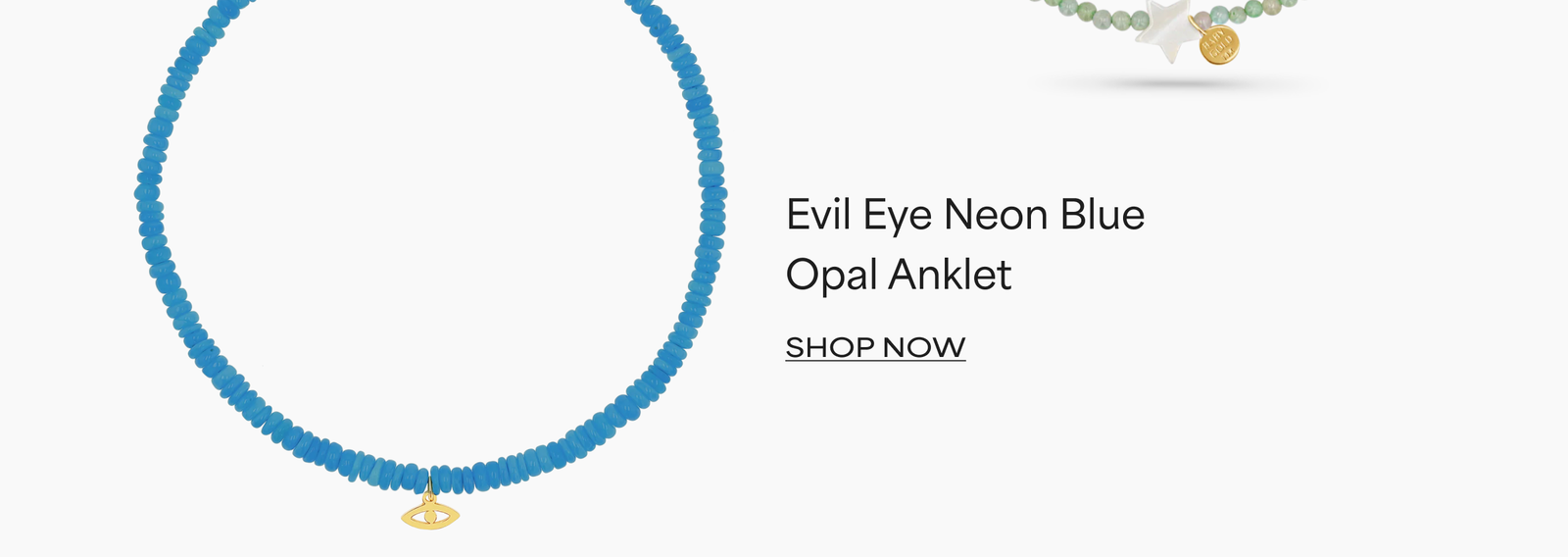 Evil Eye Neon Blue Opal Anklet