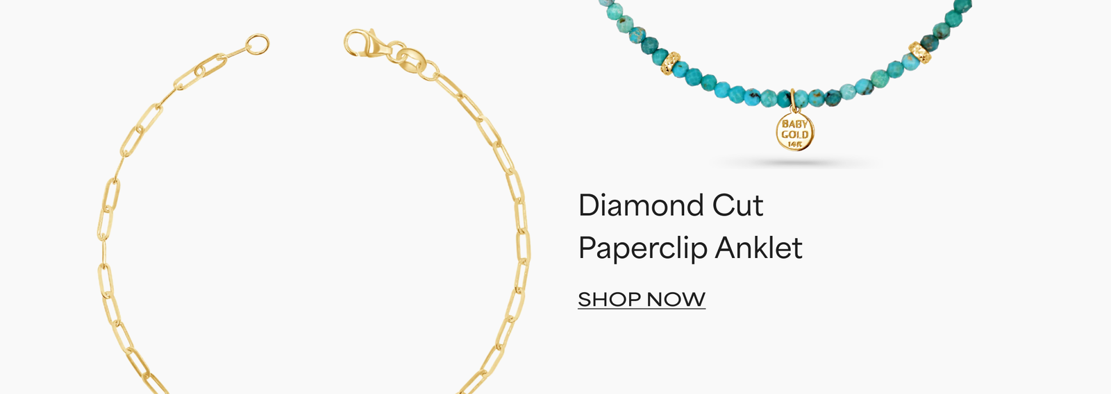 Diamond Cut Paperclip Anklet