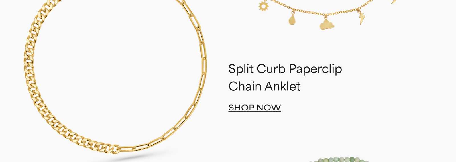 Split Curb Paperclip Chain Anklet