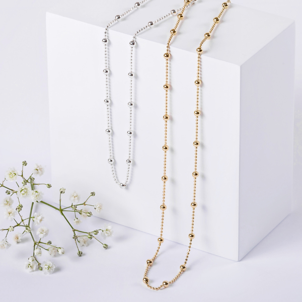 Silver Bead Chain Necklace