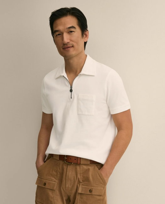 Image of Cotton Sueded-Jersey Quarter-Zip