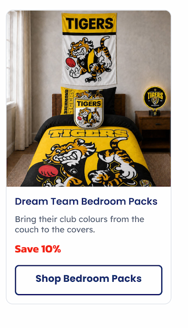 A child's bedroom, decked out with the Dream Team Bedroom Pack