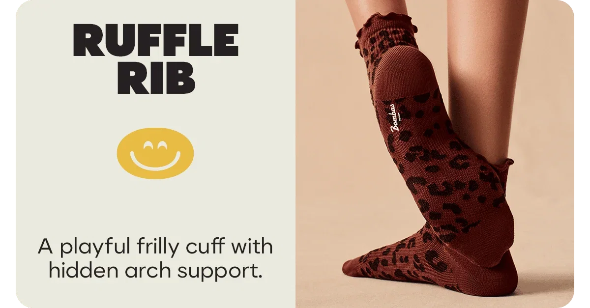 RUFFLE RIB. A playful frilly cuff with hidden arch support.