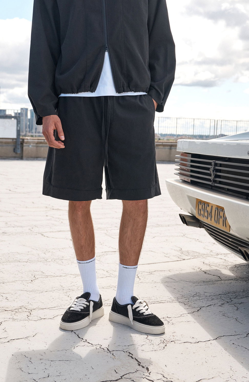 CUPRO PANELLED SHORTS