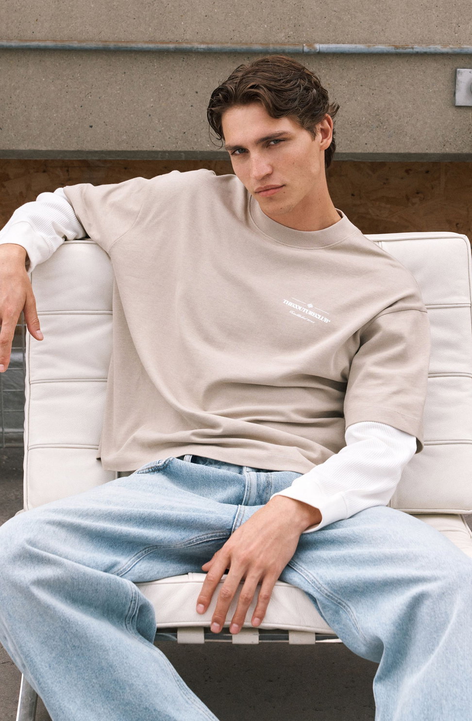 WAFFLE DOUBLE LAYER GRAPHIC T-SHIRT