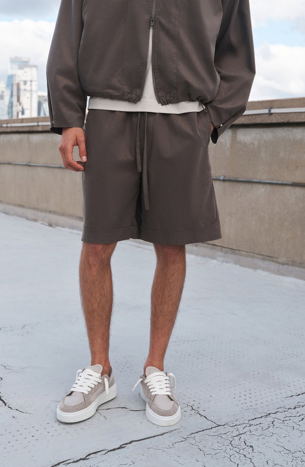 CUPRO PANELLED SHORTS