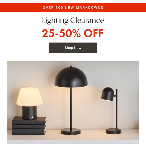 Lighting Clearance - 25 - 50% OFF - Shop Now