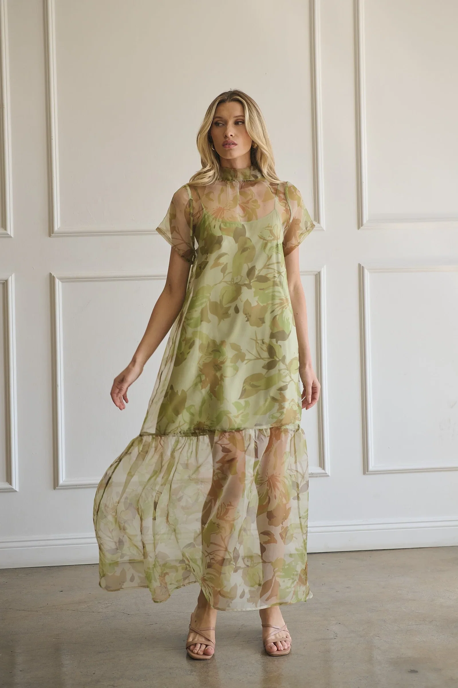 Image of Ellery Floral Dime Organza Maxi Dress
