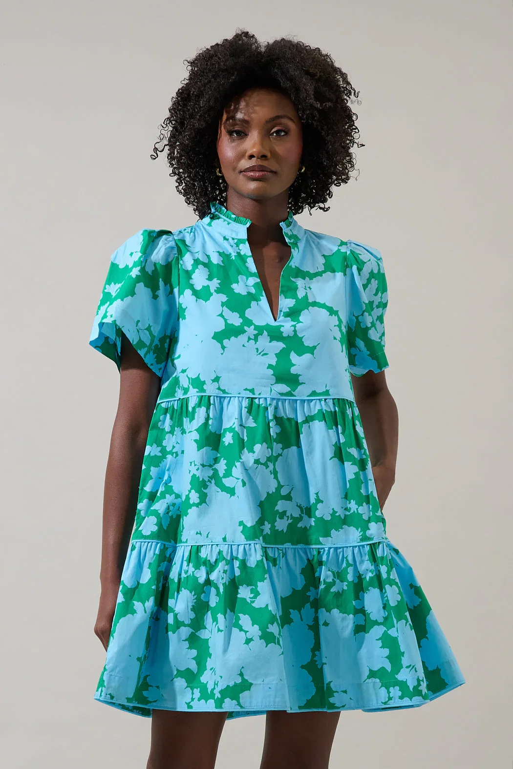 Image of Riona Floral Candace Tiered Mini Dress