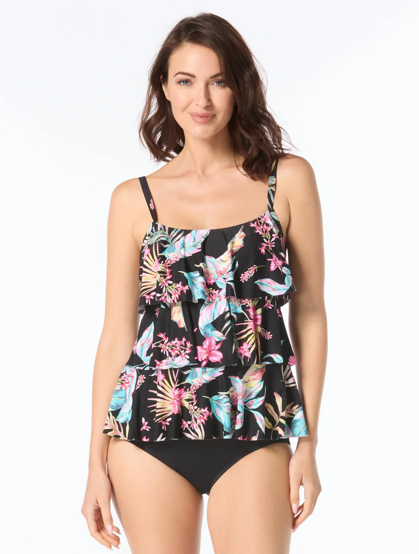 Image of Beach House Jane Ruffle Tiered Tankini Top - Endless Summer