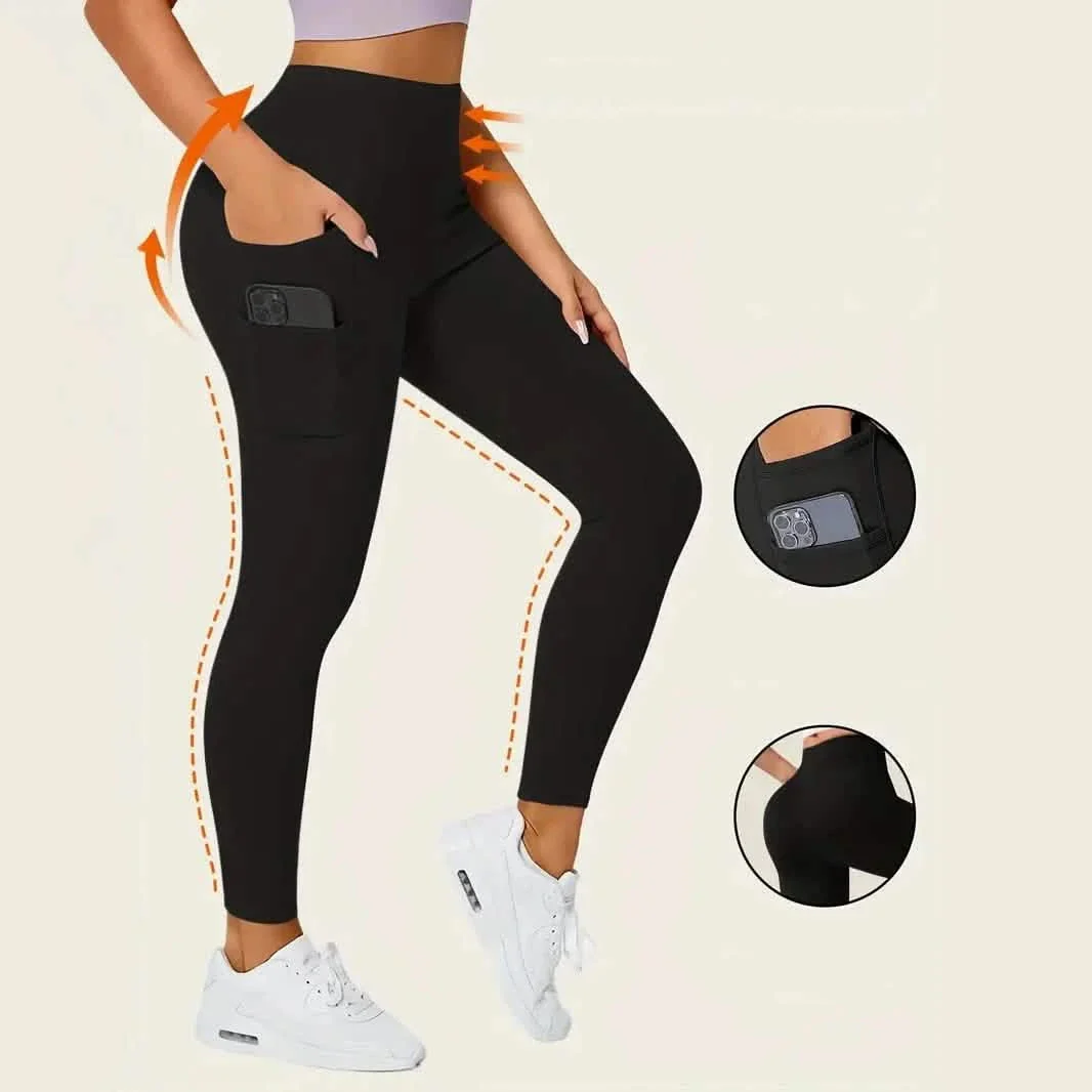 Image of High Rise Butt Lifting Seamless Leggings with Phone Pockets