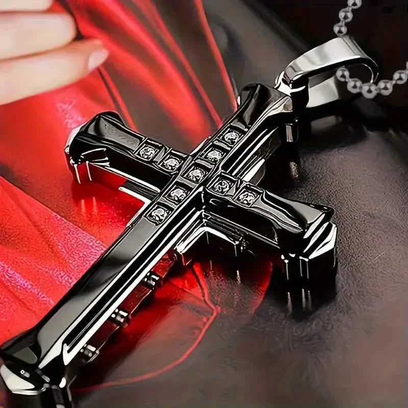 Image of Fashion Simple Cross Pendant Necklace For Men And Women