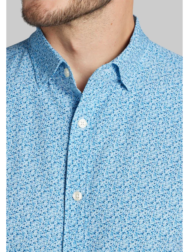 Traveler® COOL<i>MOTION</i> Tailored Fit Liberty Floral 4 Way Stretch Short Sleeve Button Up Shirt