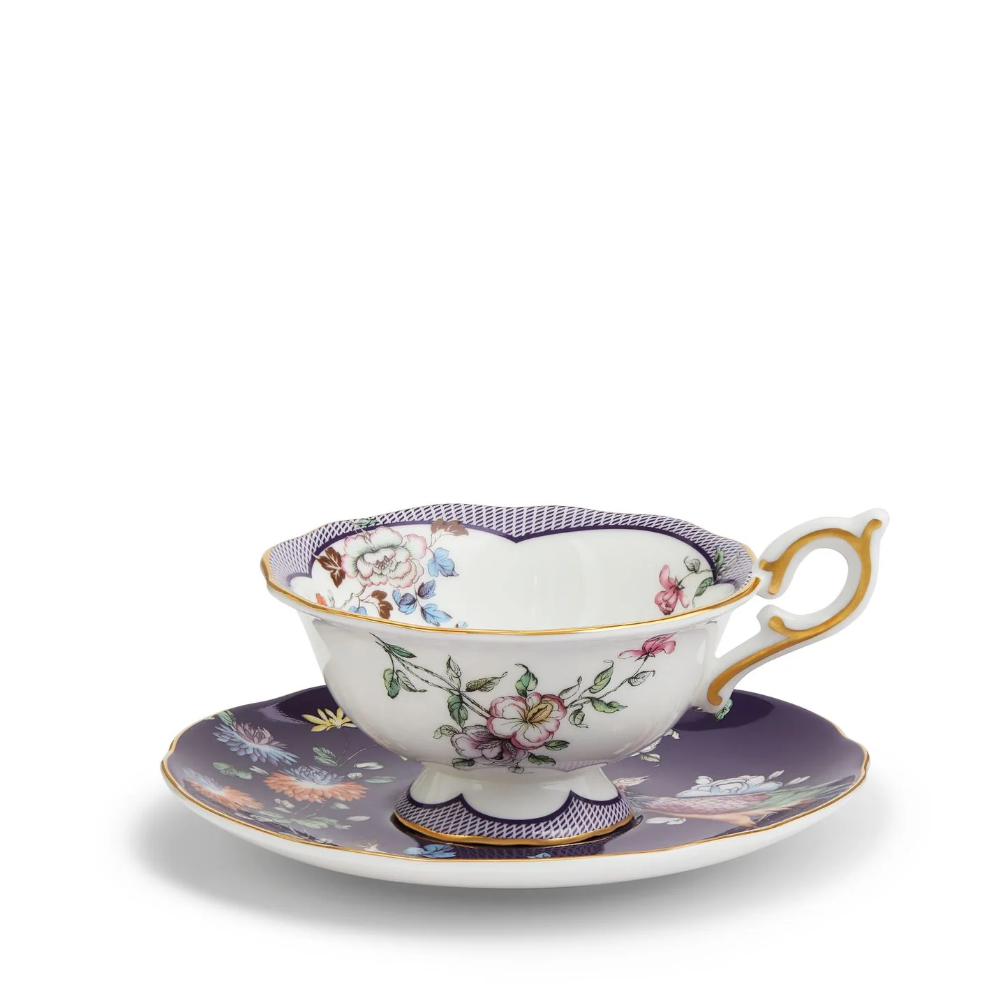 Wonderlust Midnight Crane Teacup and Saucer