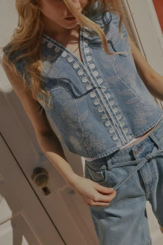 ONLNOELLA EMB DNM WAISTCOAT SIJI 15375517 Light Blue Denim