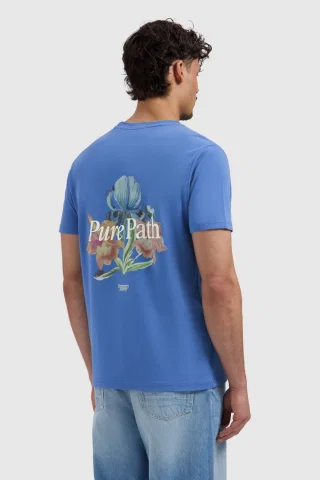 TRIO OF FLOWERS T SHIRT 26010116 FADED COBALT