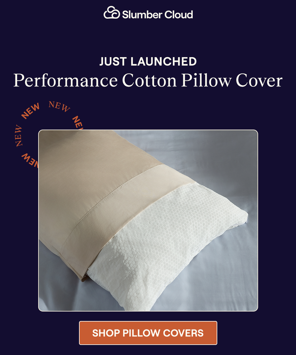 Overhead view of the Performance Cotton Pillow Cover