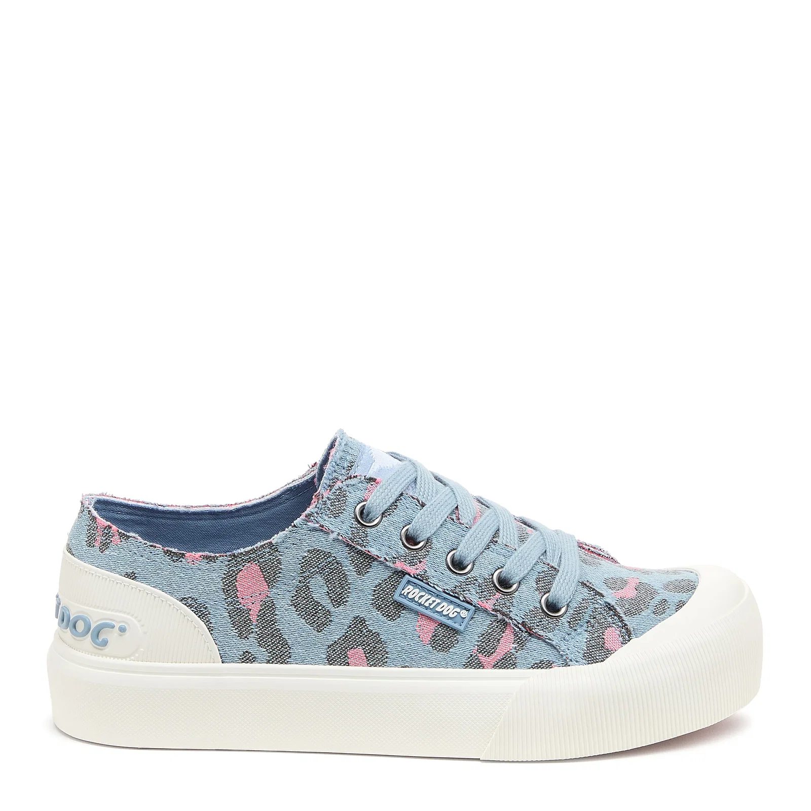Image of Jazzin Plus Light Blue Leopard Print Trainers