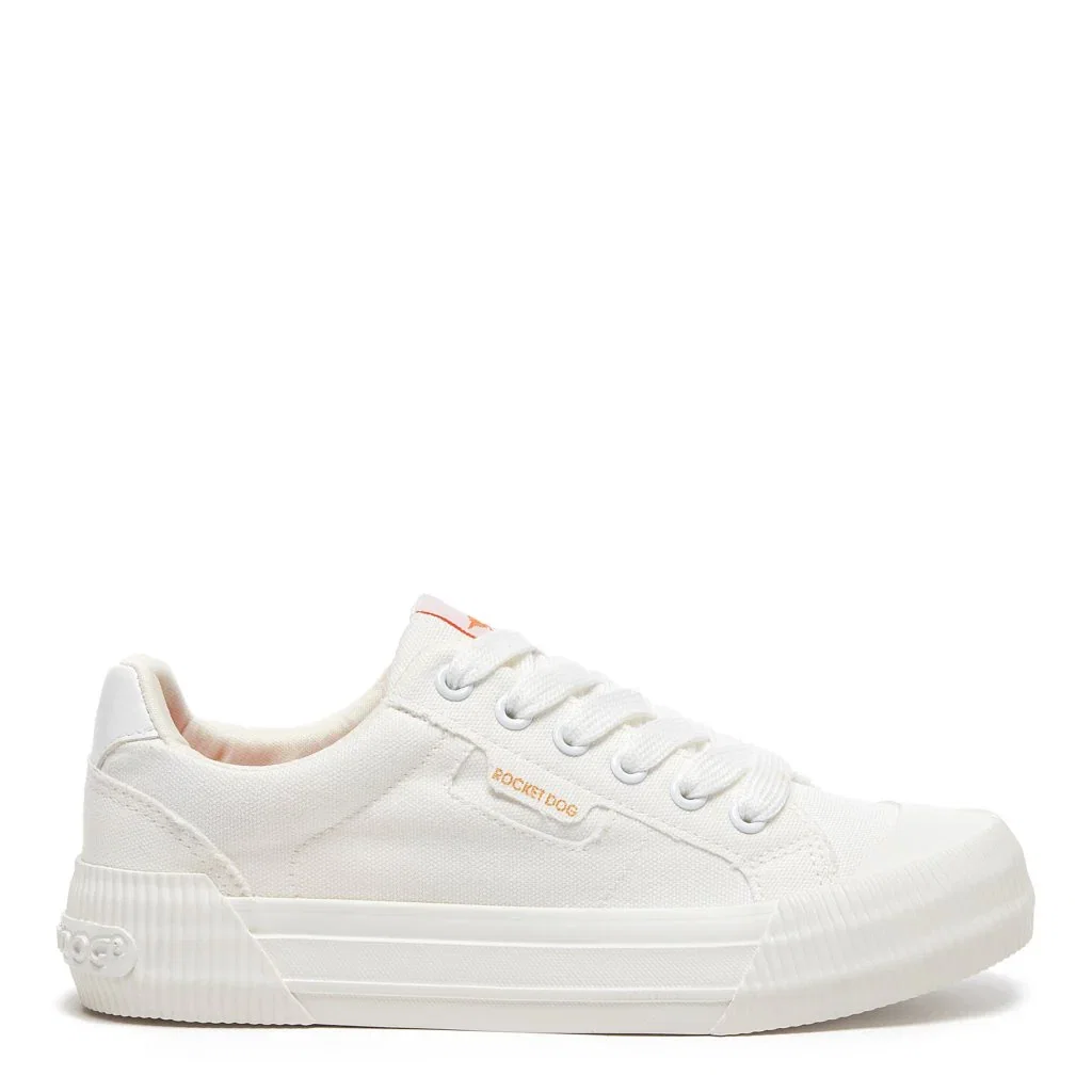 Image of Cheery White Canvas Trainers