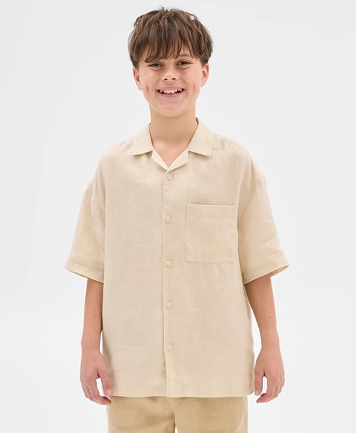 European linen short sleeve shirt