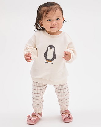Baby organic cotton rib knit pants