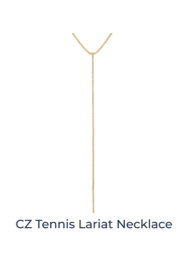 CZ Tennis Lariat Necklace