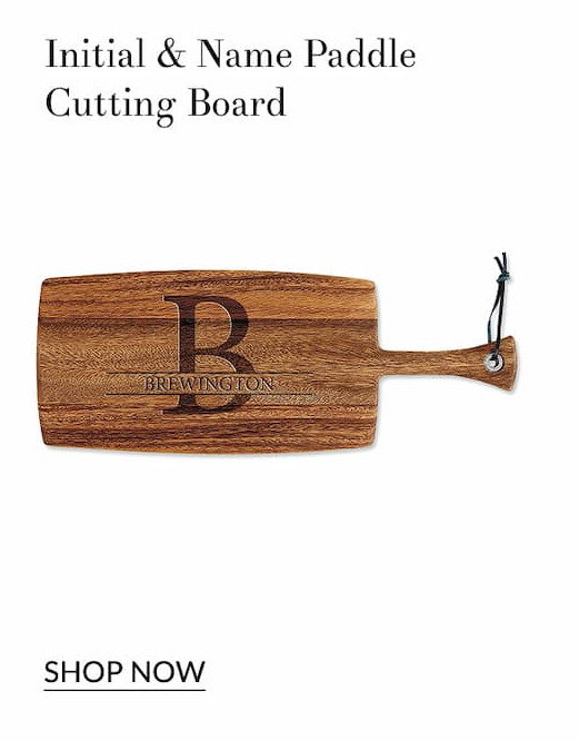 Initial and name paddle cutting board
