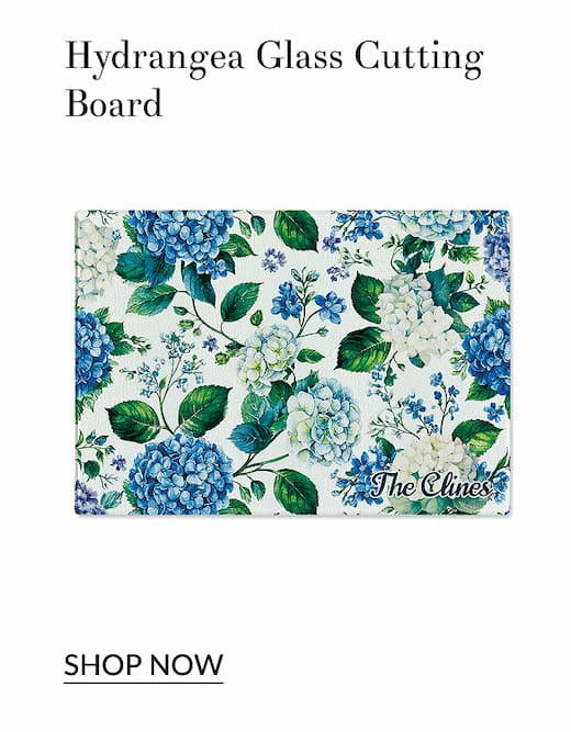 Hydrangea glass cutting board