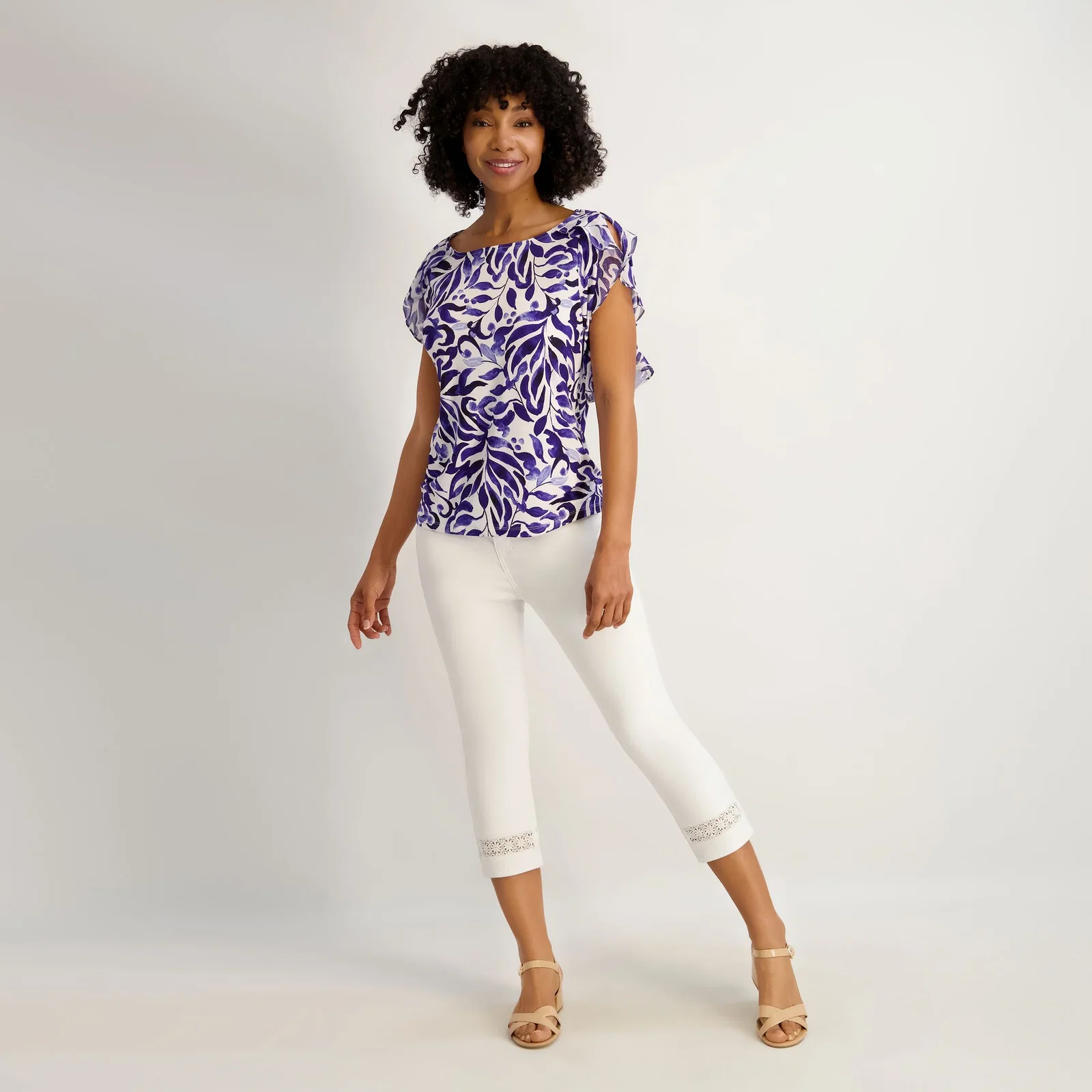 Image of Westport Signature Crochet Capri in White