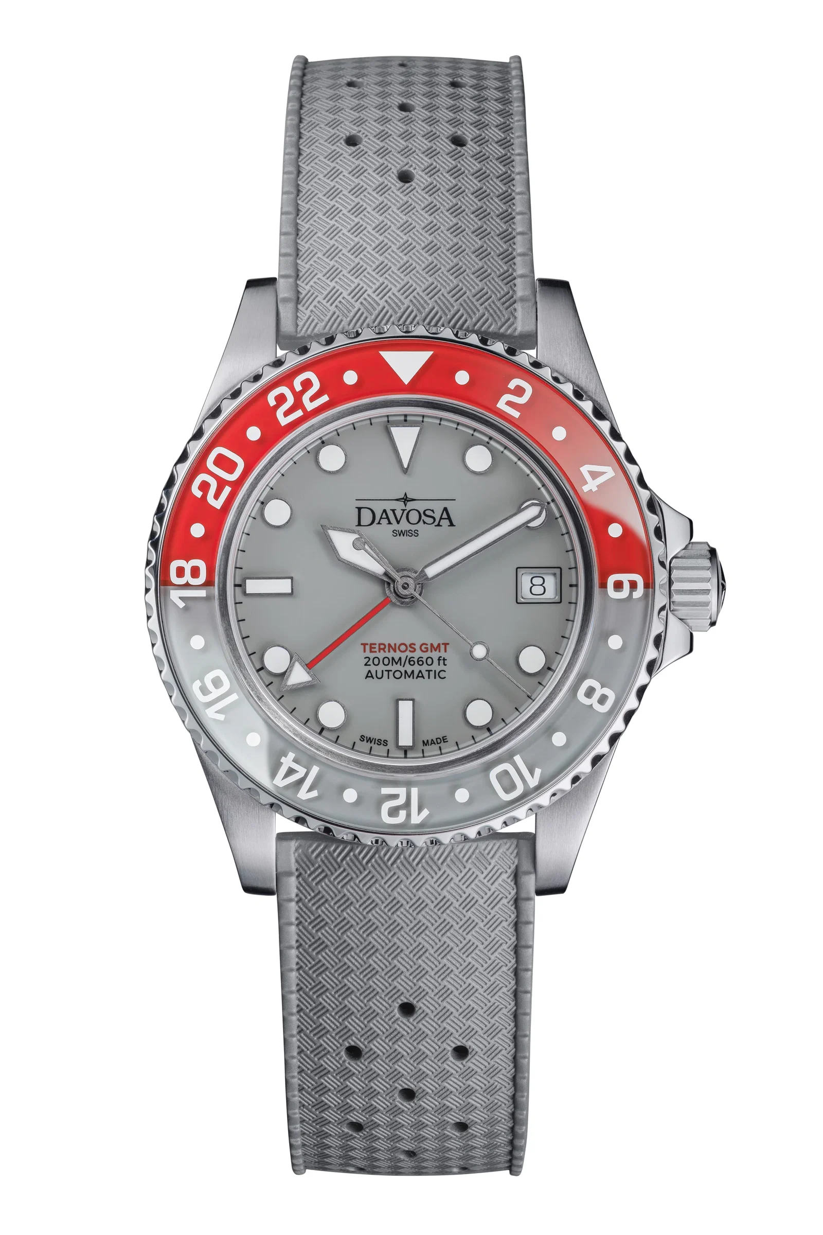 Ternos GMT Lucent Automatic 200m GMT Grey Grey-Red Grey Rubber Watch 161.594.15 - 40mm / Grey / Grey-Red / Grey Rubber