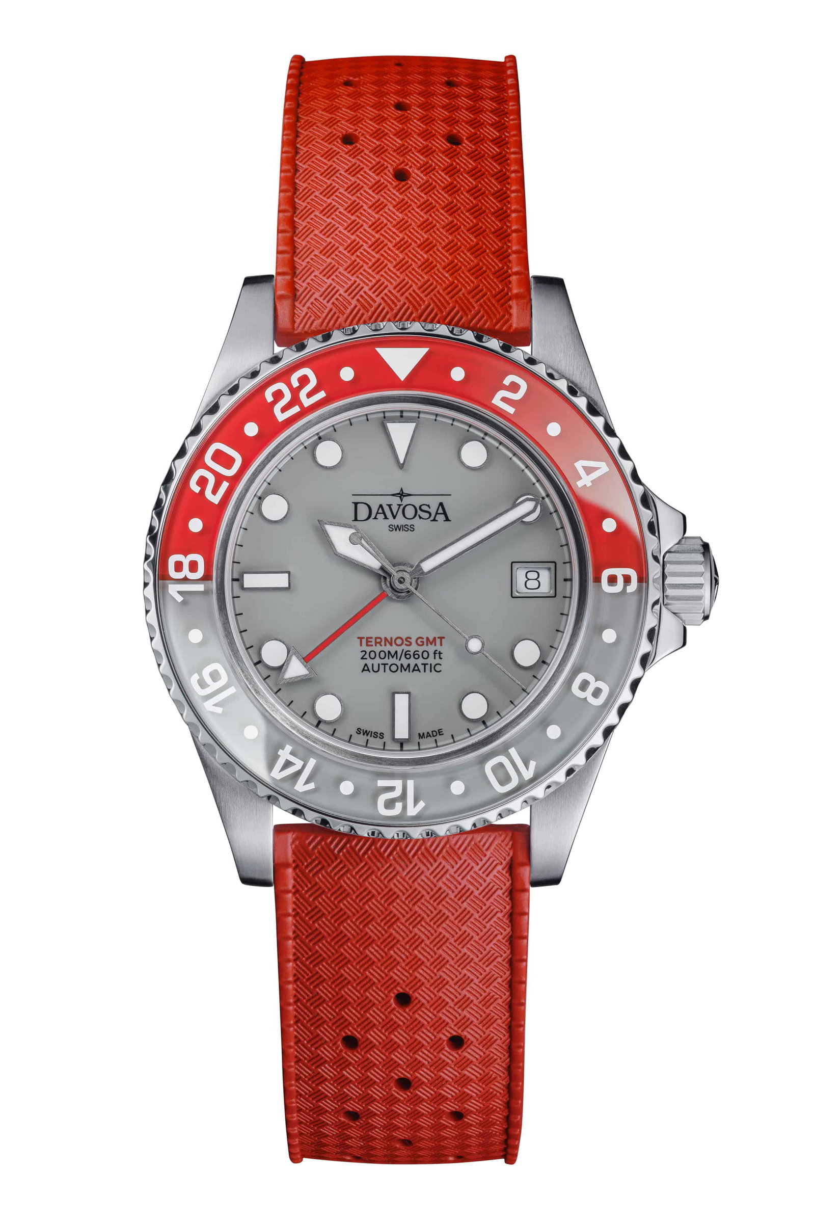 Ternos GMT Lucent Automatic 200m GMT Grey Grey-Red Red Rubber Watch 161.594.65