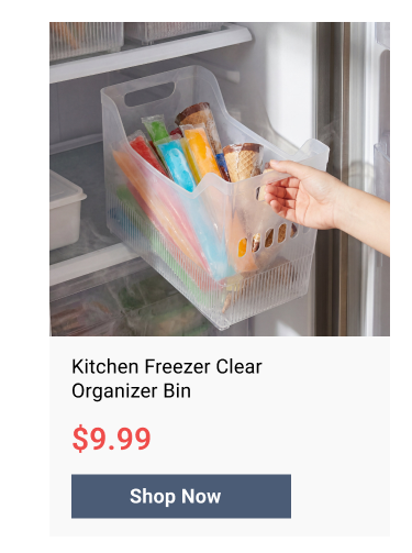 Kitchen Freezer Clear Organizer Bin