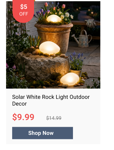 Solar white rock light outdoor decor