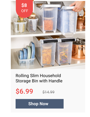 Rolling Slim Household Storage Bin