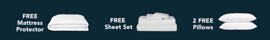Free Mattress Protector | Free Sheet Set | 2 Free Pillows 