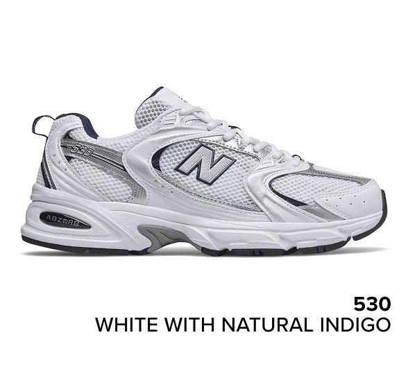 530 WHITE with NATURAL INDIGO