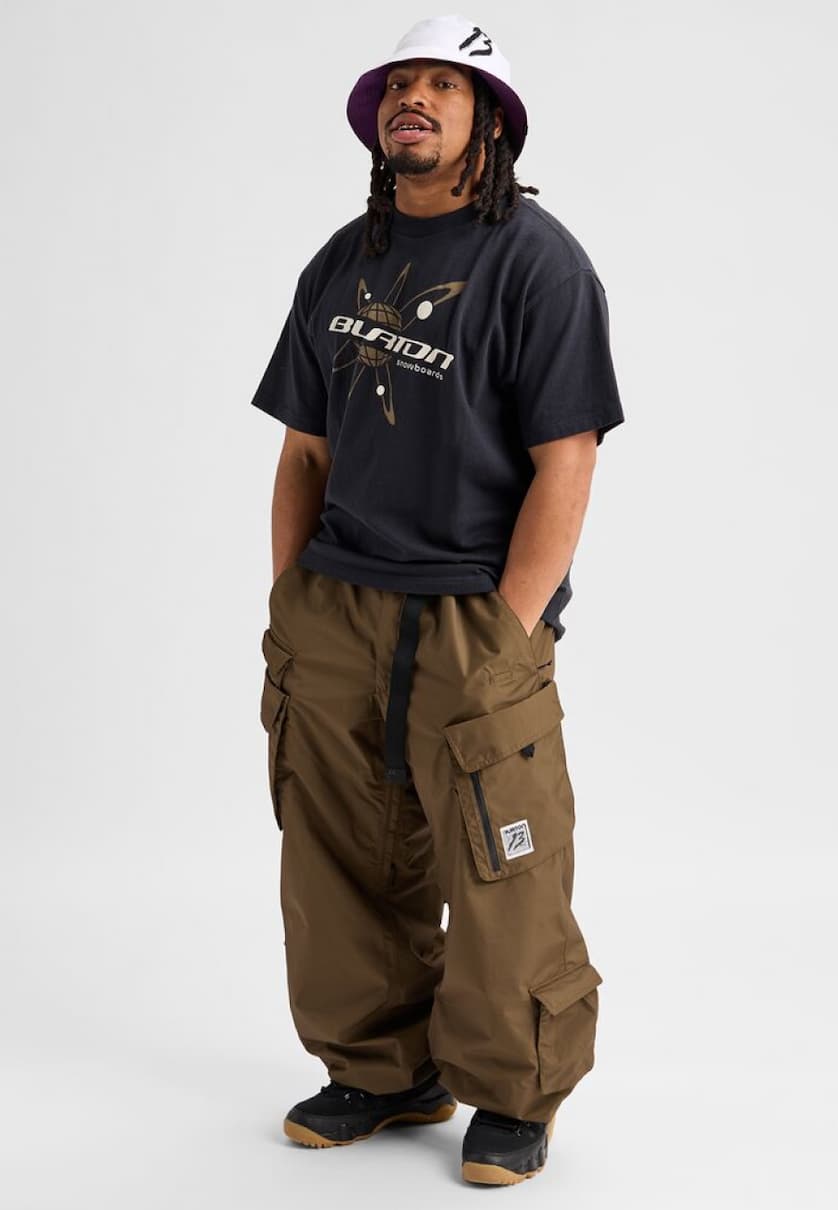Zeb wearing t-shirt and cargo pants from his new collection