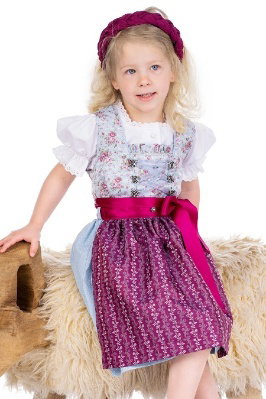 Kinderdirndl 3tlg. - ROSEMARIE - hellblau