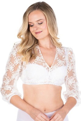 Dirndlbluse - TEILHEIM - schwarz, offwhite